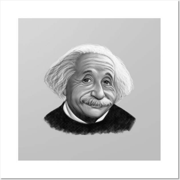 Albert Einstein Caricature Wall Art by JoanTatley